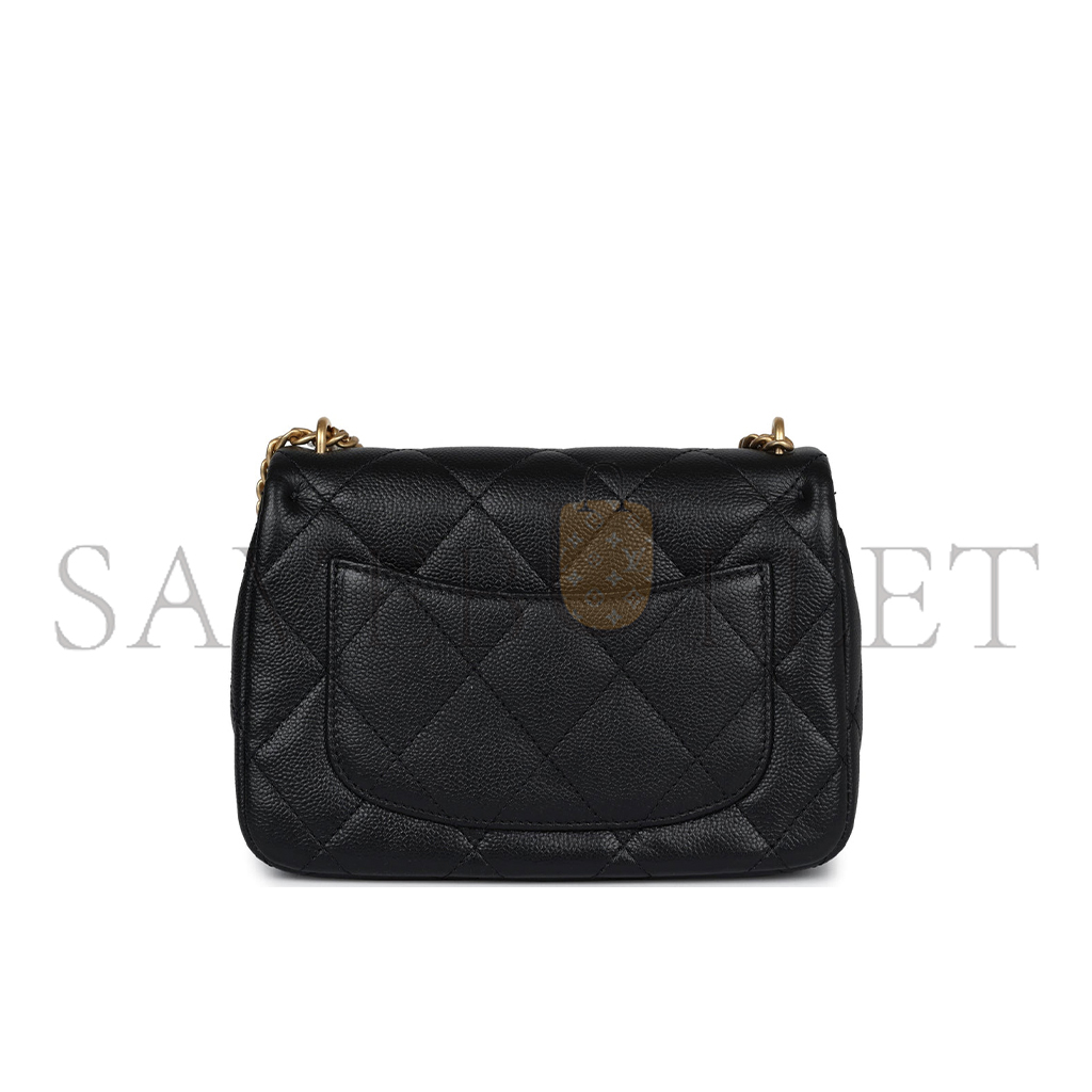 Ch*el master caviar quilted mini sweetheart flap black (20*14*6cm)